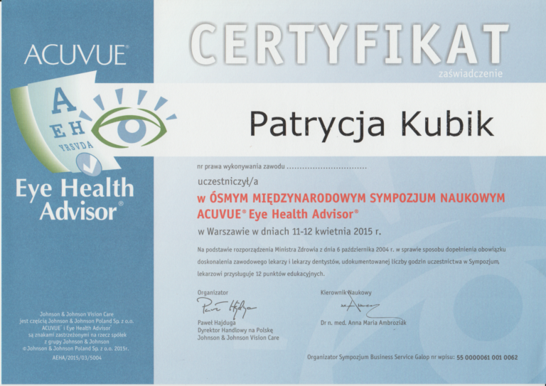 VIII Sympozjum Acuvue - Eye Health Advisor