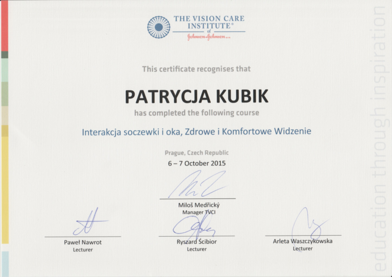 Kurs - Interakcja soczewki i oka